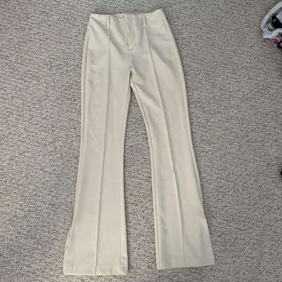 Bershka Pants - Cream flare pant